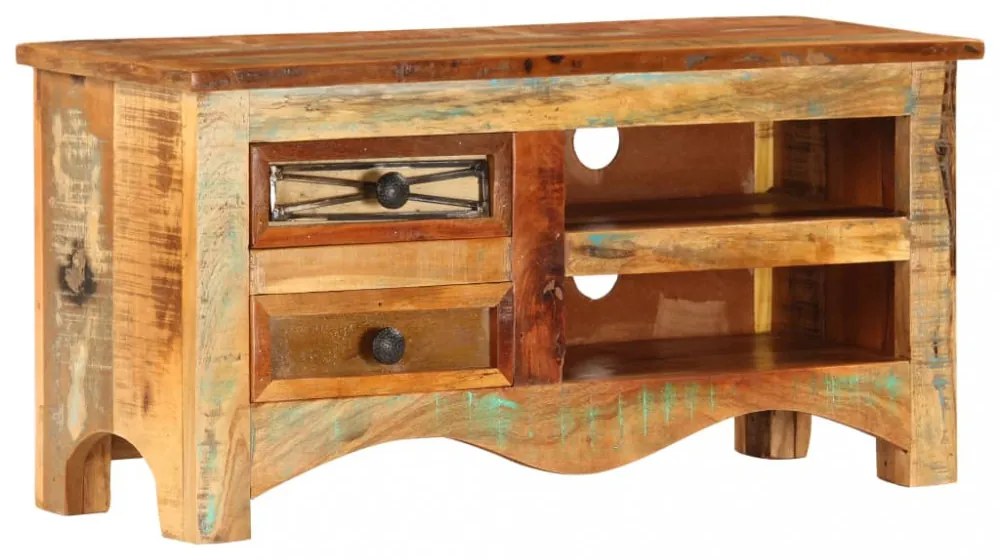 tömör újrahasznosított fa TV-szekrény 80 x 30 x 40 cm
