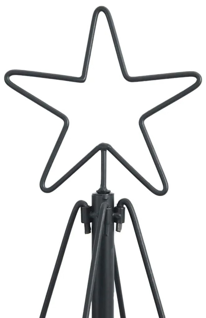 Karácsonyi kúp fa állvánnyal Fekete 150 cm Acél