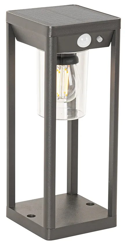 Kültéri állólámpa sötétszürke 25 cm, fényerő-szabályozóval és mozgásérzékelővel napelemes - Sonne