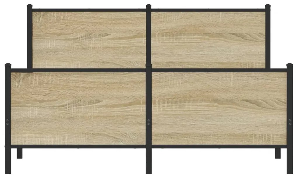 sonoma tölgy színű fém ágykeret matrac nélkül 150 x 200 cm