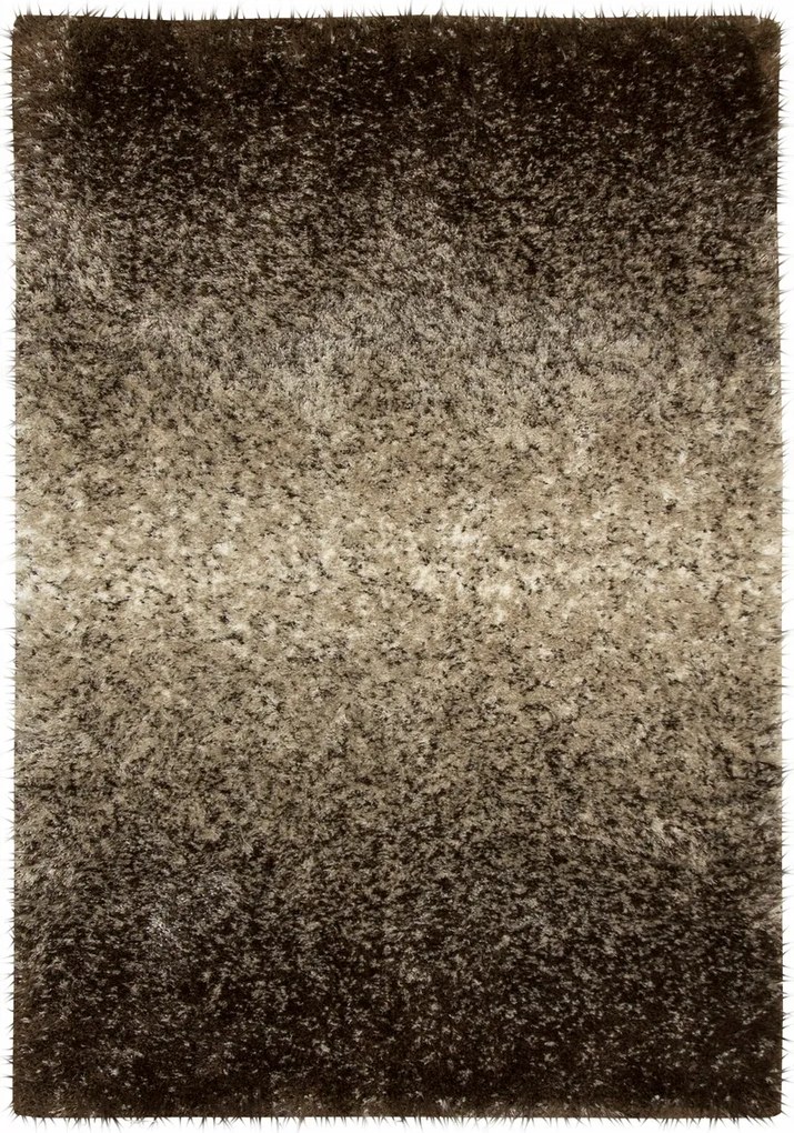 Nappali Hálószoba Szőnyeg Vastag Barna Bézs Bolyhos Puffy 133x190 cm