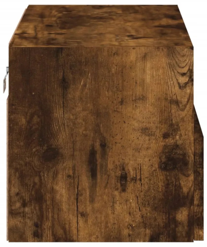 füstös tölgy színű szerelt fa fali TV-szekrény 60 x 30 x 30 cm