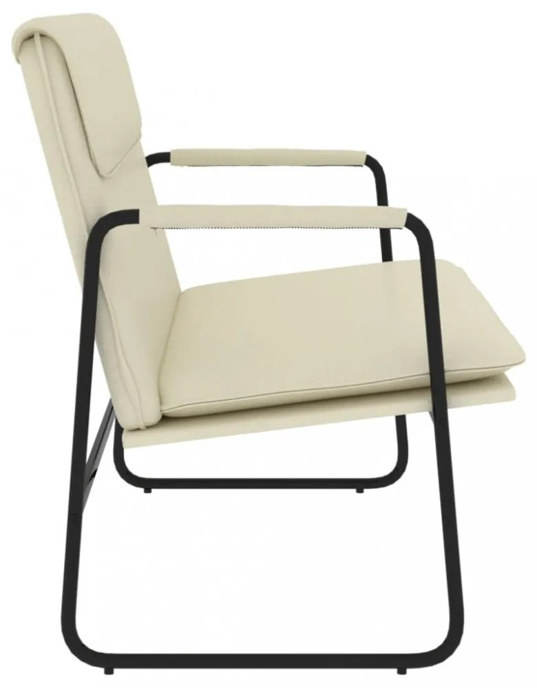 vidaXL krémszínű műbőr pad 100 x 64 x 80 cm