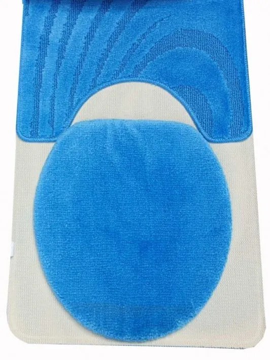 Kalipszó 3 részes Fürdőszoba Szőnyeg Szett 50 x 80 cm Kék
