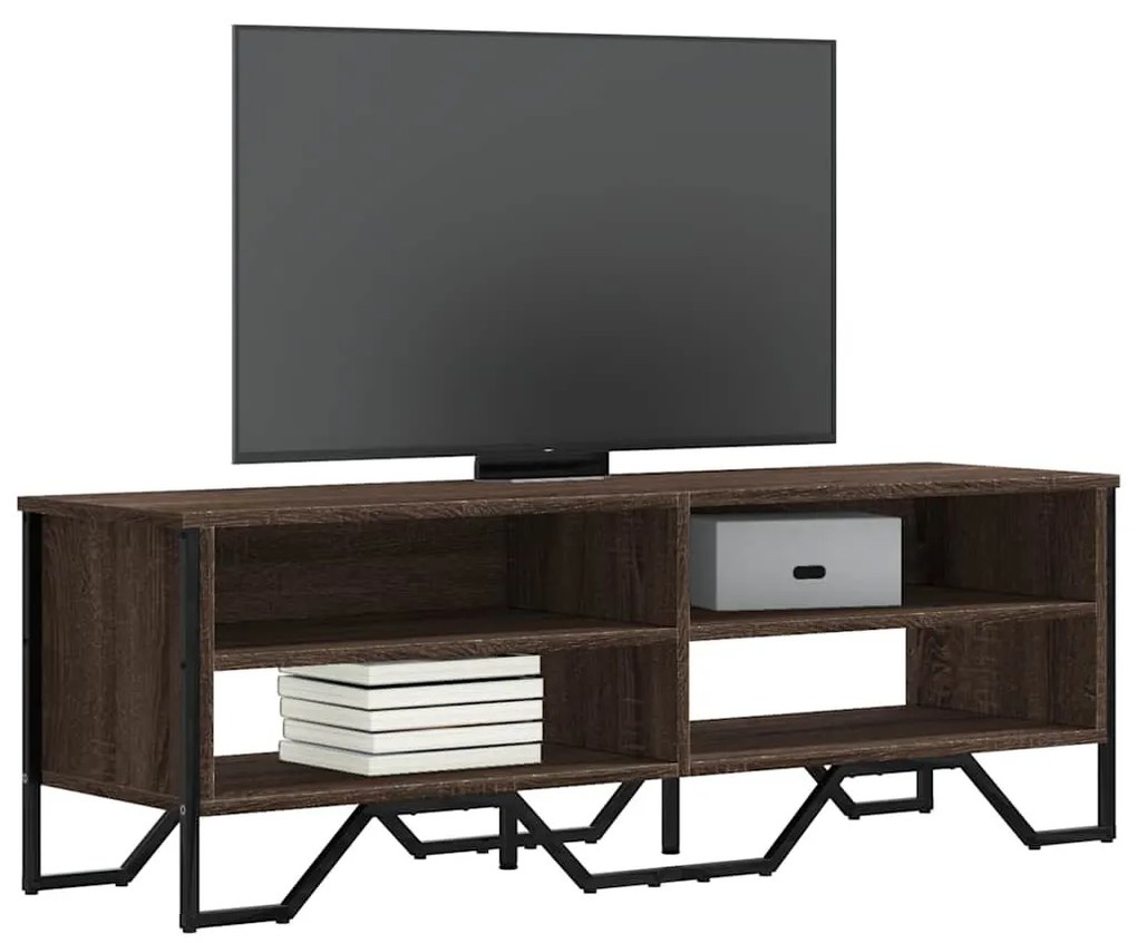 barna tölgy színű szerelt fa TV-szekrény 122 x 34 x 41 cm