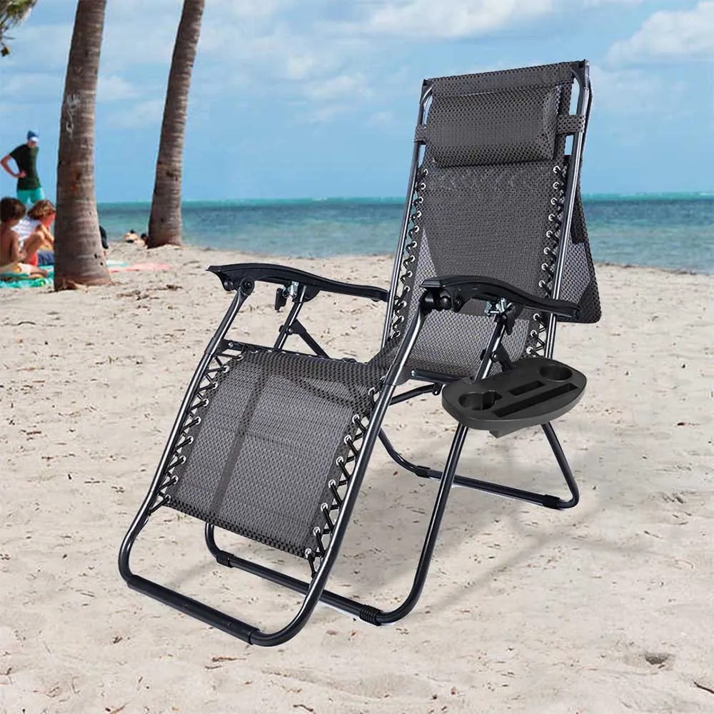 Zéró gravitáció szék napellenzővel és pohártartóval 2 db, több színben-fekete