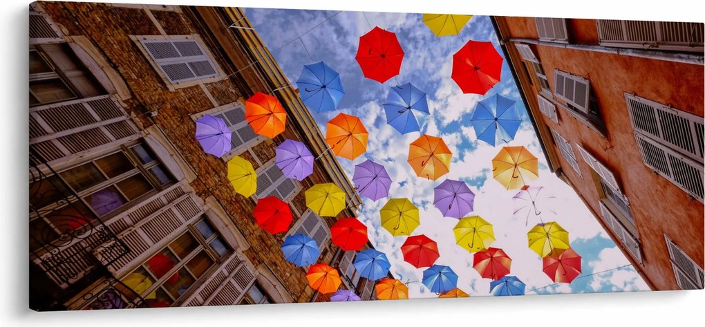 Színes esernyők képe (120x50 cm)
