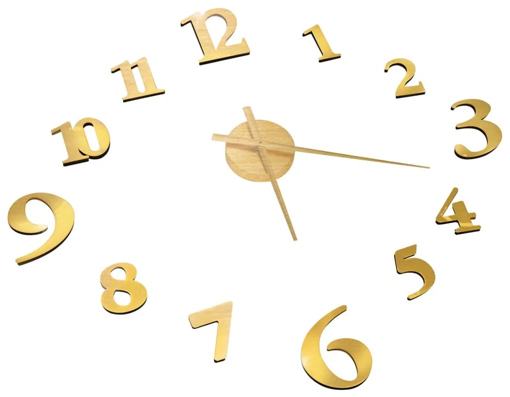 aranyszínű modern 3D falióra 100 cm XXL