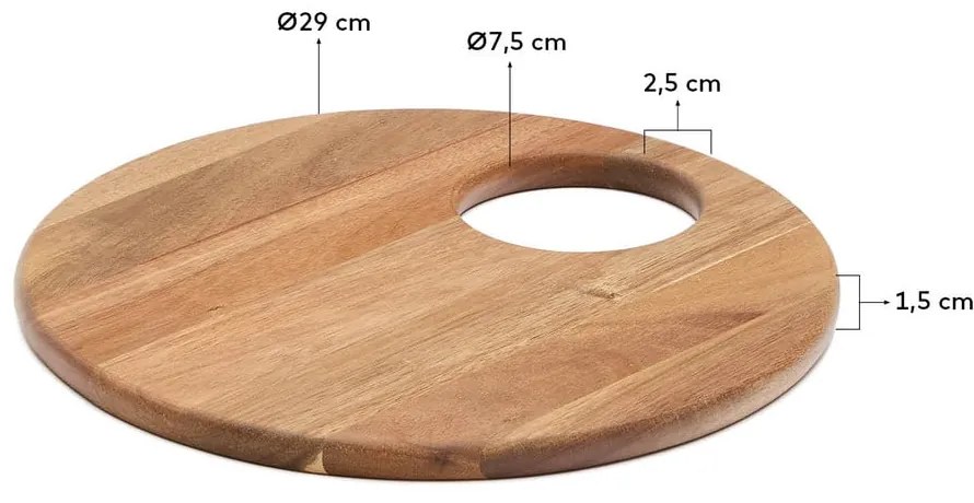 Szervírozó fa vágódeszka ø 30,5 cm Klot – Kave Home