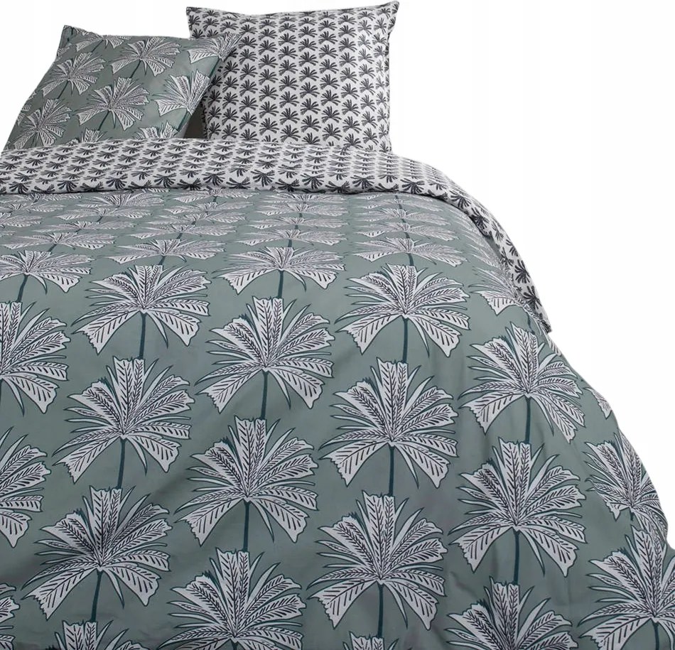 Pamut Ágyneműhuzat szürke pálmafás Trópusi 240x220