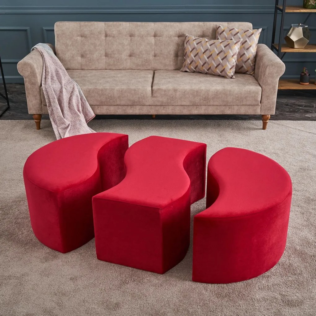 Alya Pouf Red zsámoly
