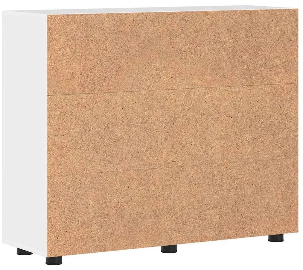 Széf polcokkal Magasfényű fehér 55.5 x 29 x 100 cm Faanyag