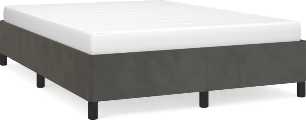 vidaXL sötétszürke bársony ágykeret matrac nélkül 140 x 190 cm