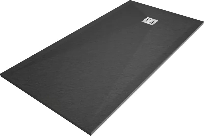 Mexen Stone+ 200 x 80 cm-es, antracit színű, téglalap alakú kompozit zuhanytálca - 44718020