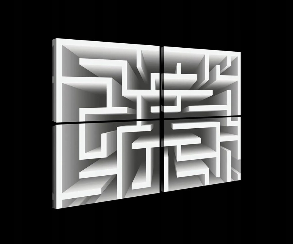 Vászonkép 120x80 Labirintus absztrakt geometria minimalizmus fehér árnyék fal