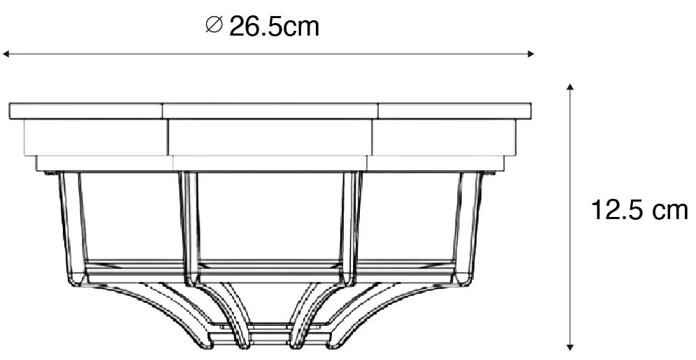 Rusztikus mennyezeti lámpa rozsdabarna 26,5 IP44 - Bri