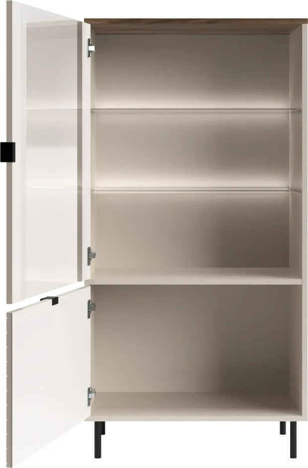 Alacsony vitrin, kasmír/castello tölgy, EYCO 1D1W