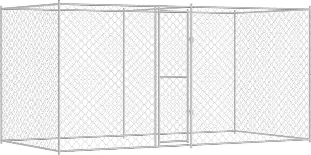 vidaXL Kutyaketrec Ezüst 400 x 200 x 200 cm Horganyzott acél