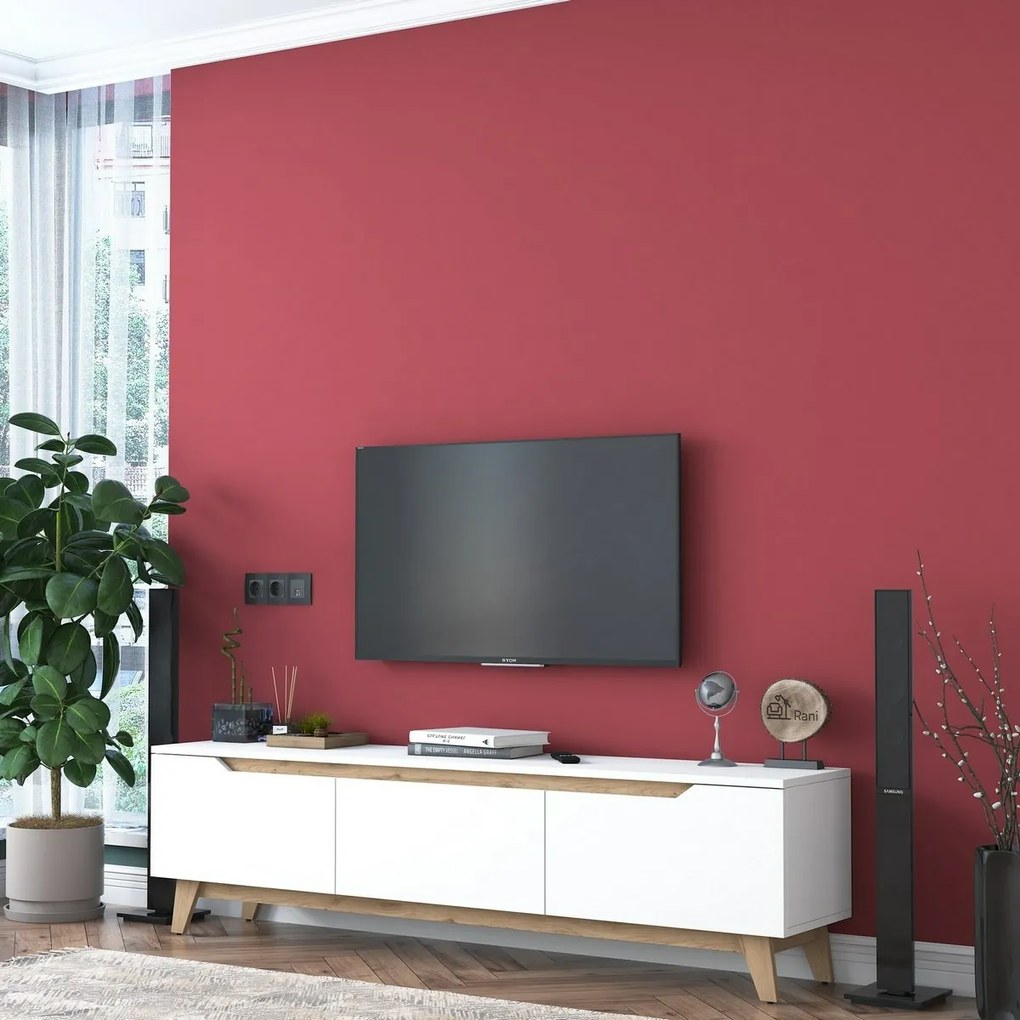 Dite White and Walnut TV-asztal