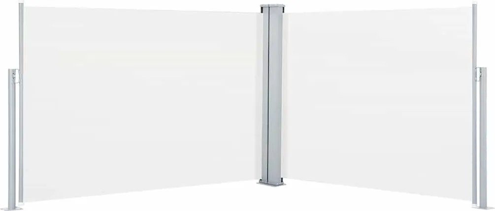 vidaXL krémszínű behúzható oldalsó napellenző 120 x 1000 cm