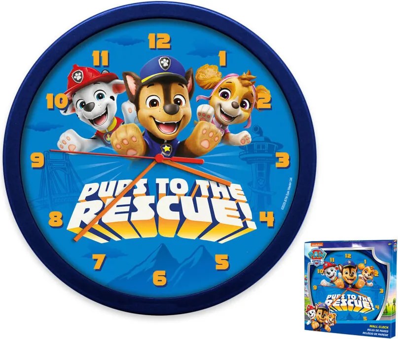 Mancs Őrjárat Rescue Pups falióra 25 cm