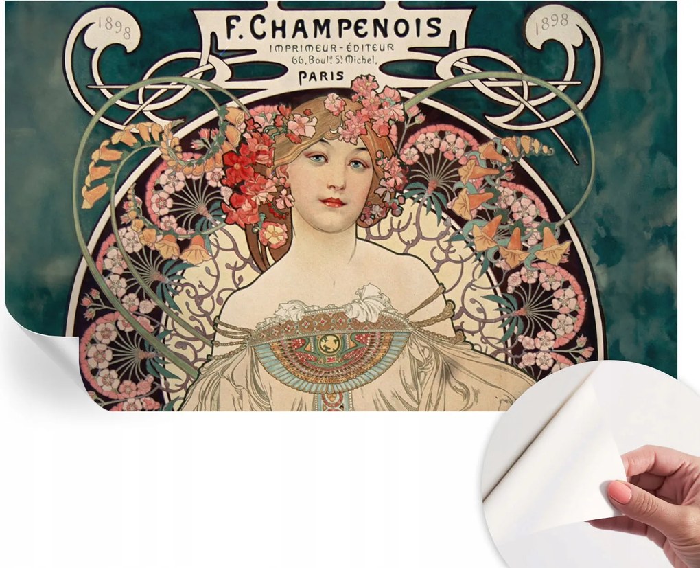 Modern öntapadós fotótapéta falra Virágos szimmetria 416x254 cm