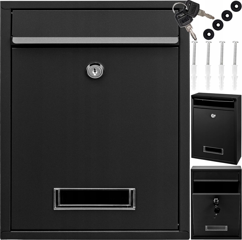 Rib Postaláda Újságtartó Levelekhez, Fekete