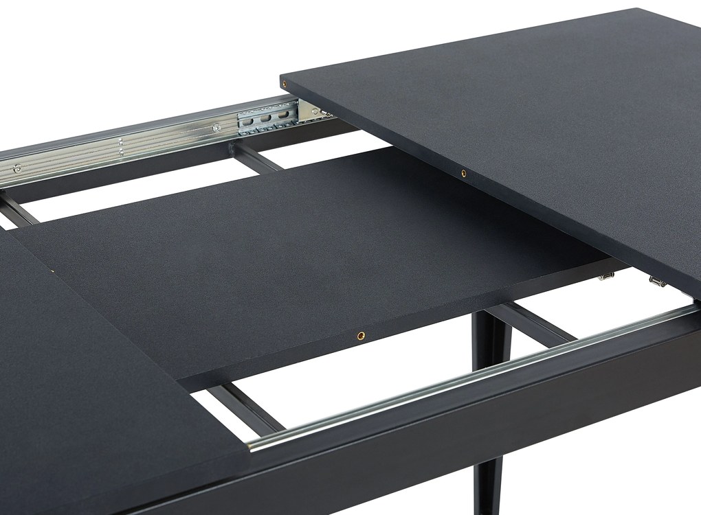 Bővíthető Étkezőasztal Fekete Színben 120/160 x 80 cm NORLEY Beliani