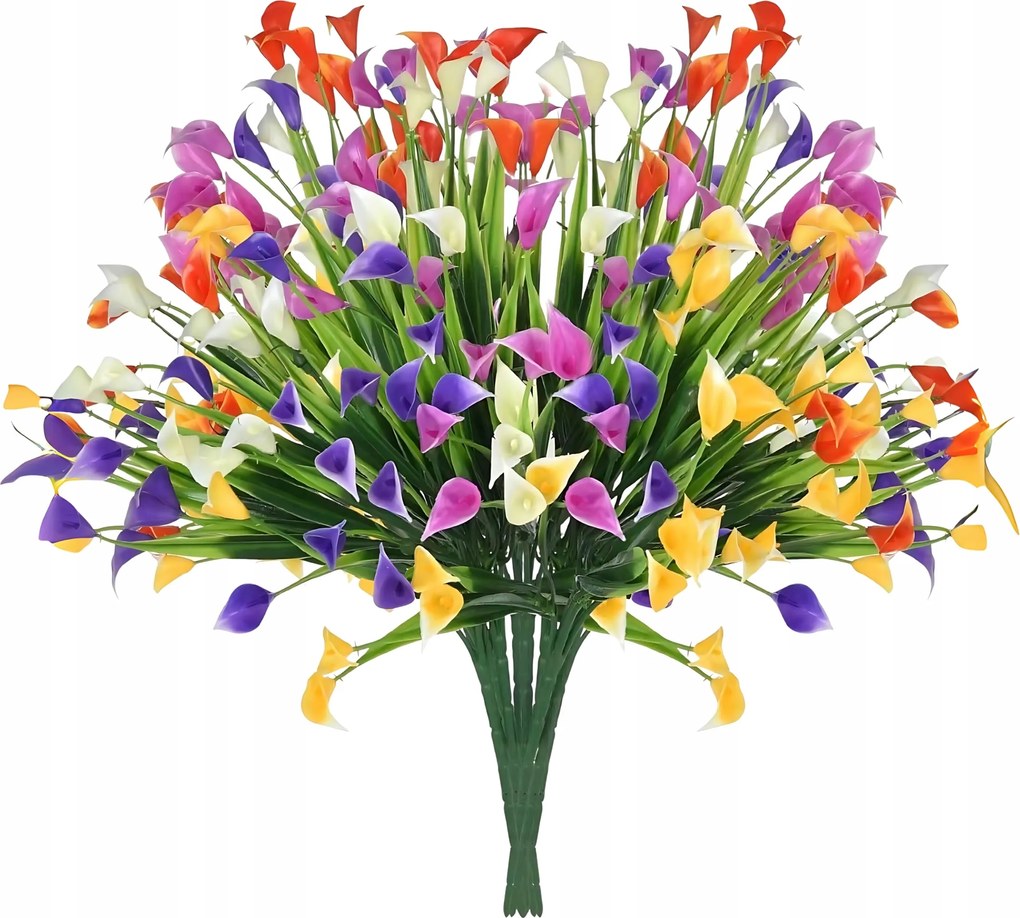 Mesterséges Virágok színes liliom dekoráció 5x Csokor Ág Kála Váza