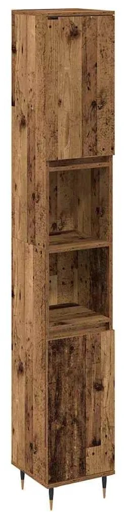 Fürdőszobai Bútor Készlet 3 pcs Öreg fa 30 x 30 x 180 cm