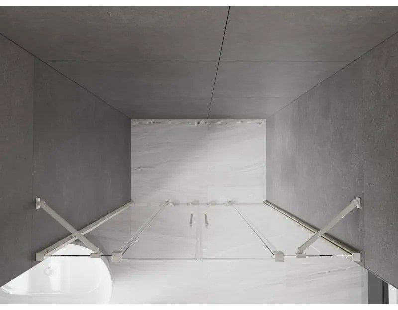 Mexen Velar Duo, tolózuhanyajtó nyitáshoz 160 cm, 8 mm átlátszó üveg, csiszolt acél, 871-160-000-02-97