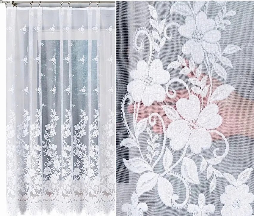 Lajos jacquard függöny mintás 023092, 400x180cm egyenes (kész) szegéllyel