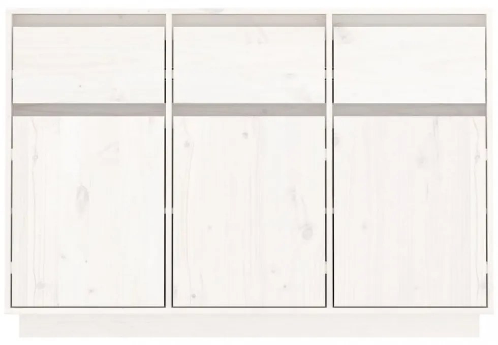 fehér tömör fenyőfa tálalószekrény 110 x 34 x 75 cm