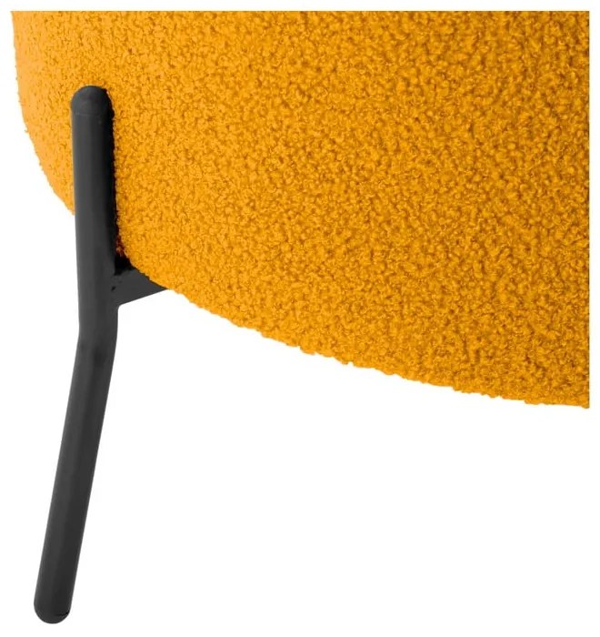 Okkersárga buklé fotel Noble – Leitmotiv