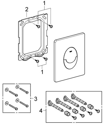 GROHE 38505P00 - SKATE AIR nyomólap, 156 × 197 mm, matt króm