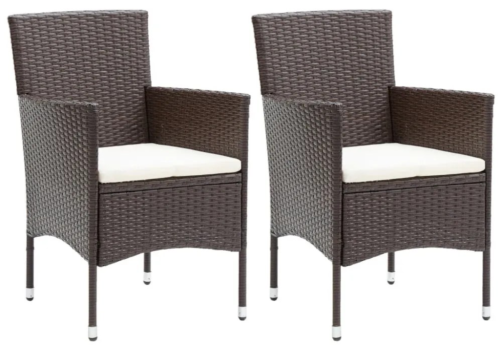 2 db barna polyrattan kerti étkezőszék