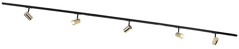 Okos sínrendszer fekete arannyal 1 fázisú 5 lámpás, beleértve a Wifi GU10-et - Jeana