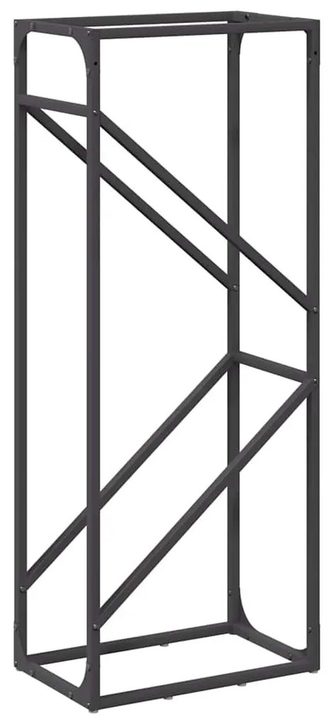 fekete hidegen hengerelt acél tűzifatároló 40x25x100 cm