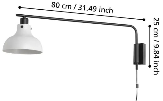 Eglo 43843 - Fali lámpa MATLOCK 1xE27/40W/230V