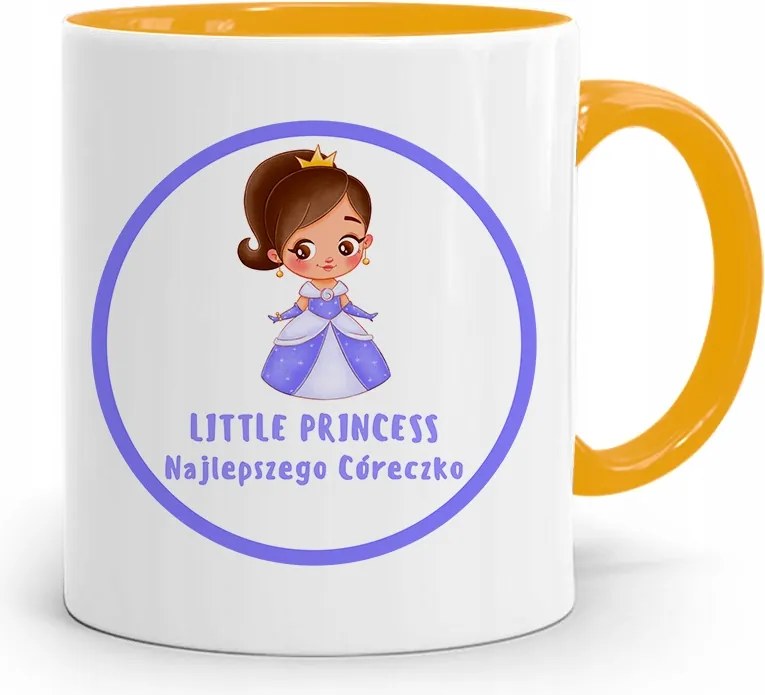 Sárga Bögre Ajándék Lányának Little Princess fényképes nyomtatással