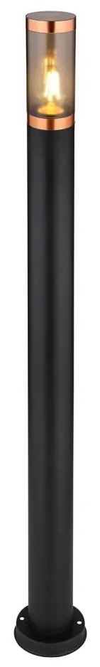 Globo 3159BC - Kültéri lámpa BOSTON 1xE27/23W/230V IP44 110 cm fekete/réz