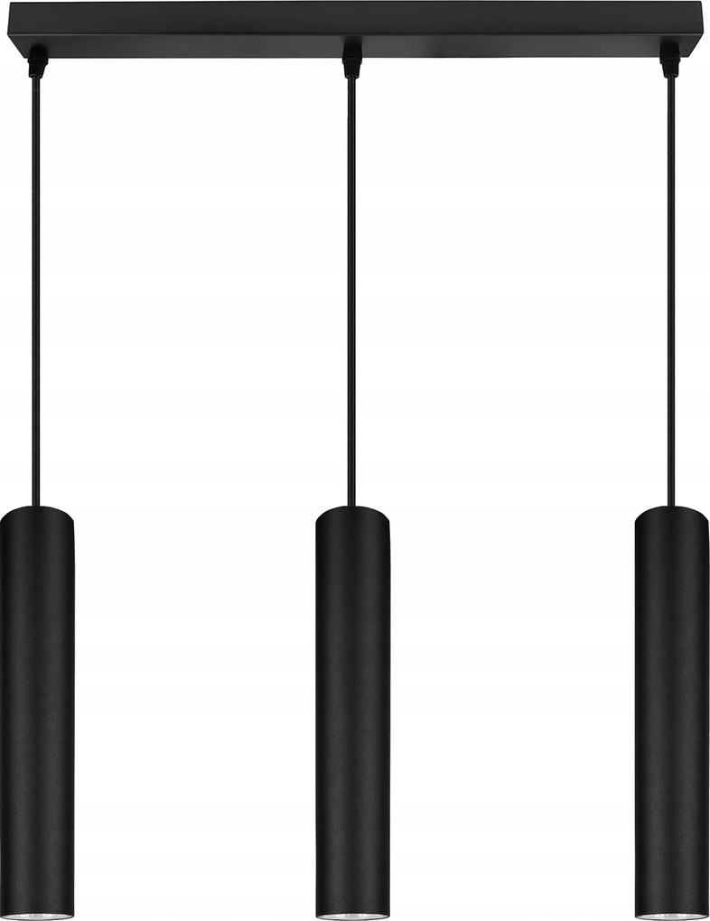 Mennyezeti lámpa Függő csillár Plafon cső fém fekete Led GU10