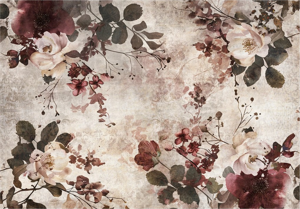 Flizelin fotótapéta Rózsák Vintage Retro virágok 150x105 tapéta +ragasztó