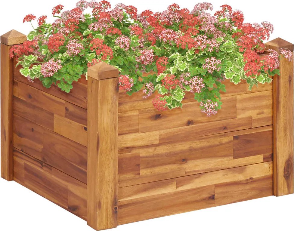vidaXL tömör akácfa kerti magaságyás 60 x 60 x 44 cm