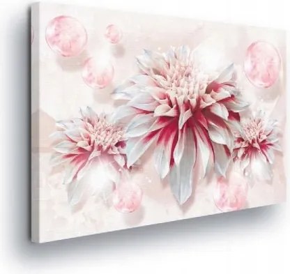 Vászonkép 60x40 Finomság Elegancia Virágok 3D Pasztell Rózsa Fehér Romantika