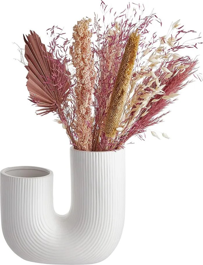 TUBE kerámia váza, fehér 22,5cm