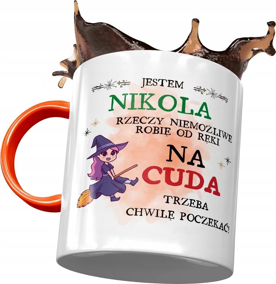 Narancssárga Bögre Nikola Feleség Nővér Ajándék Nyomtatott Fotóval