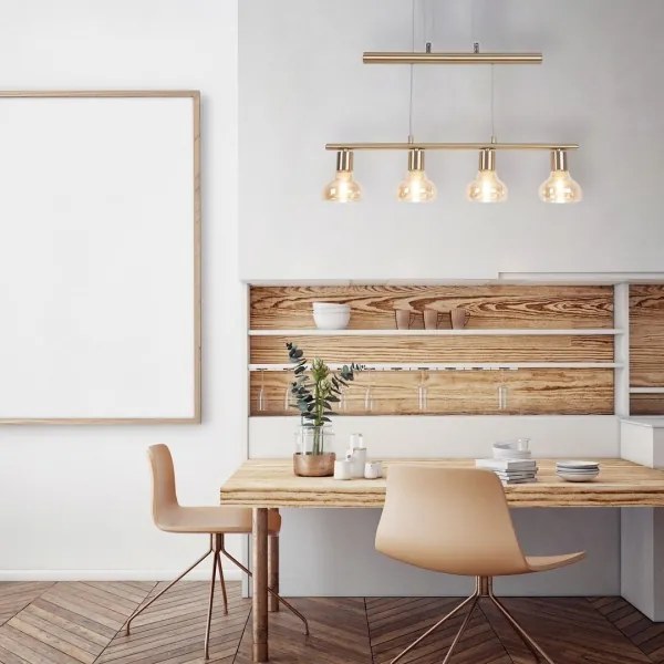 Rabalux 5551 - Csillár zsinóron HOLLY 4xE14/40W/230V arany