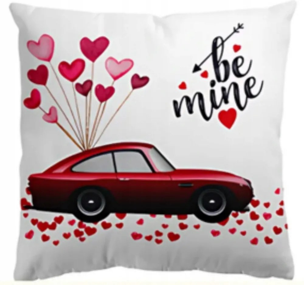 Párna 43x43 Cleo Be Mine fehér piros Valentin nap 2025