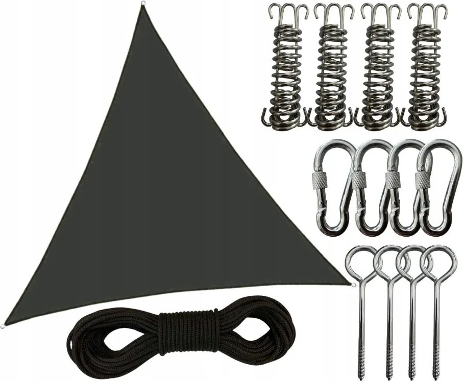 Kerti Napvitorla Vízálló 415x415x415cm Antracit Napellenző